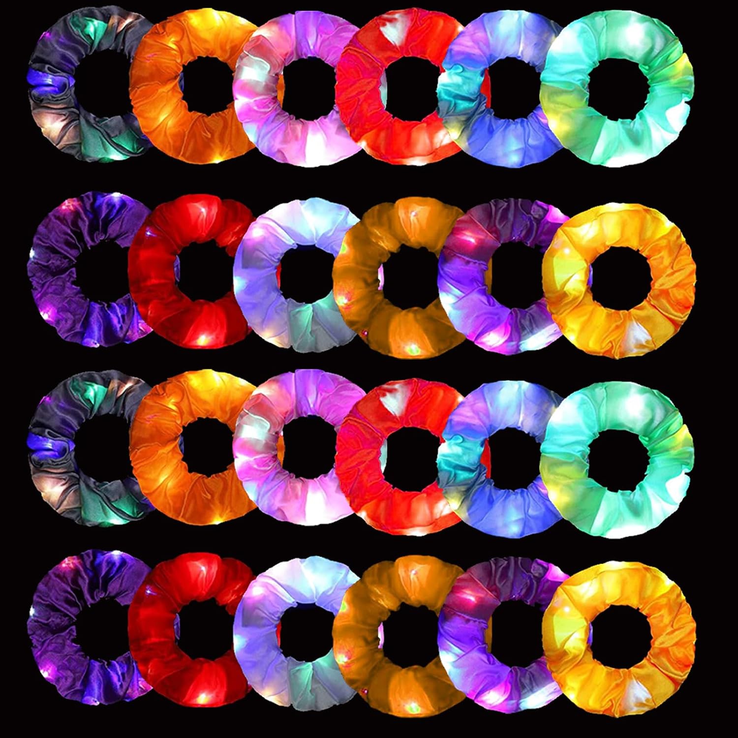 Outdoor Lighting Effects - 6 adet LED Scrunchies Saç Bantları