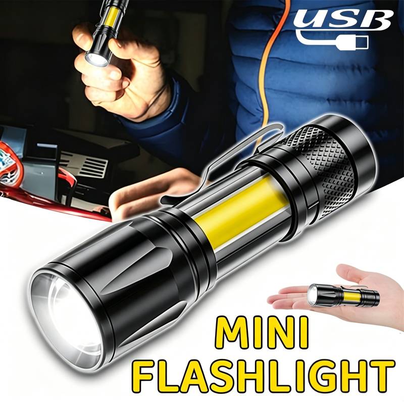 Outdoor Lighting Black - Mini LED El Feneri COB Projektör
