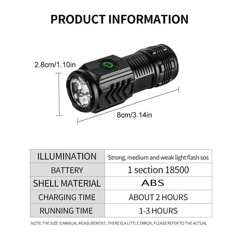 Kalem Klipsli Mini 3LED El Fen - Outdoor Lighting Black incelemesi ve fiyatı