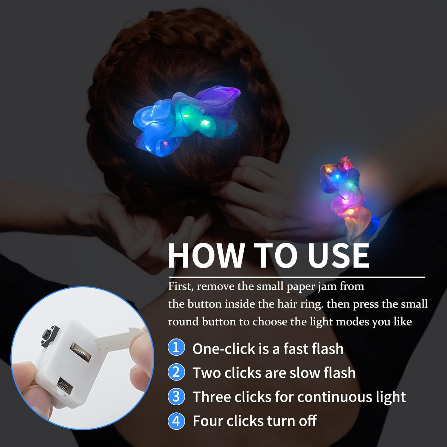 6 adet LED Scrunchies Saç Bant - Outdoor Lighting Effects incelemesi ve fiyatı