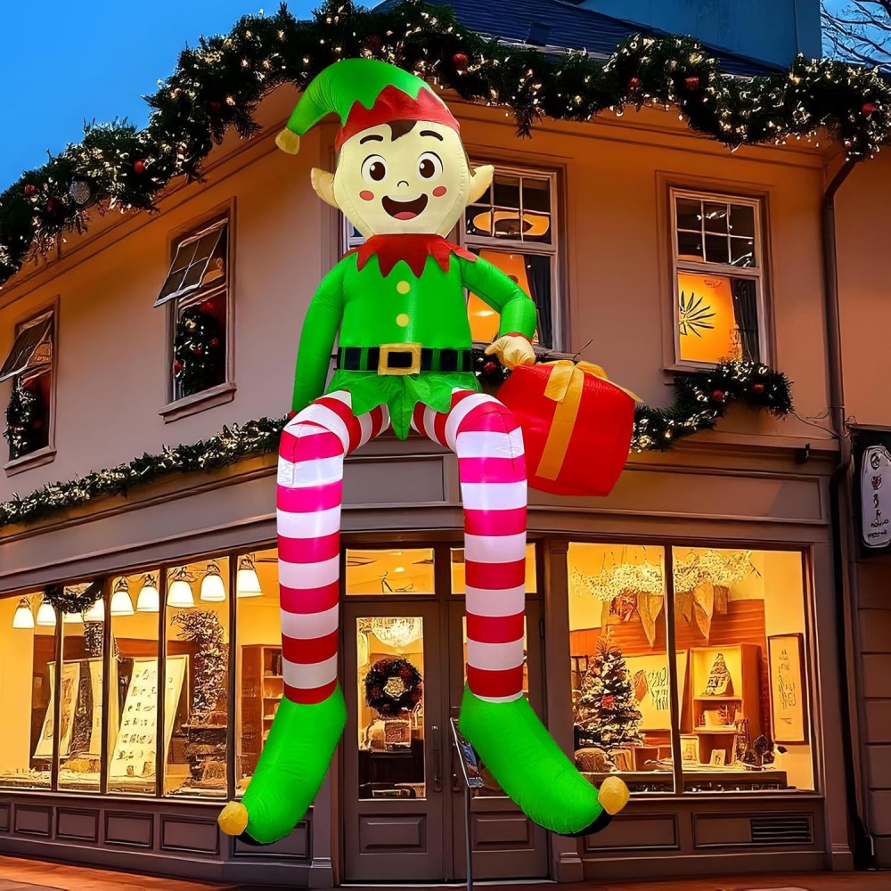8FT Noel Şişme Oturan Elf Deko - Outdoor Lighting Effects incelemesi ve fiyatı