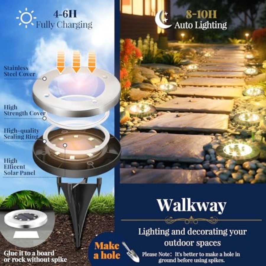 Güneş Enerjili Zemin Lambaları - Outdoor Lighting Waterproof incelemesi ve fiyatı